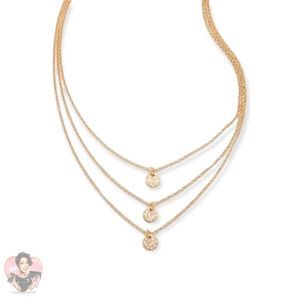 18KGP Triple Pave Disc Necklace